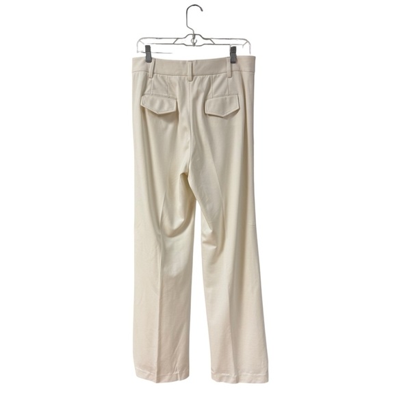 J. McLaughlin Newman Pants Trousers Wide Leg Pleated Size 6 Cream Nautical Work - Picture 4 of 12
